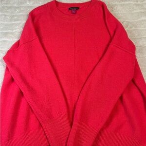 Vince Camuto Vibrant Red Crewneck Sweater